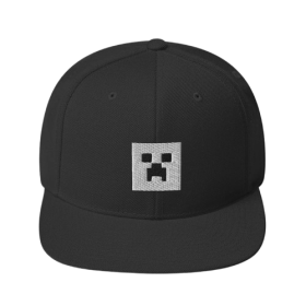 Minecraft Creeper Embroidered Flat Bill Hat