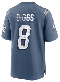Stefon Diggs New England Patriots Nike 2025 Rivalries Collection Game Jersey - Storm Blue