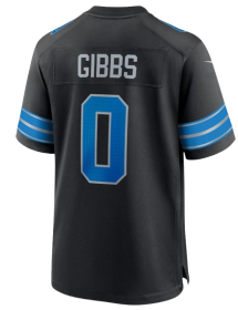 Men's Detroit Lions Jahmyr Gibbs Nike Black 2nd Alternate Game Player Jersey