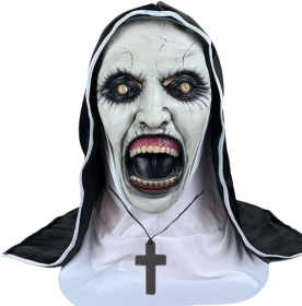 Nun Mask Costume with Headscarf