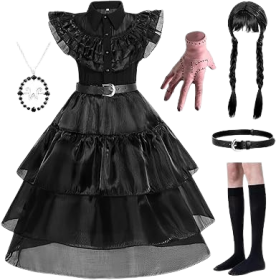 Wednesday Black Costume Dress for Girls Cosplay