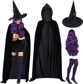 4 Pcs Halloween Witch Costumes Set
