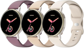 3-Pack Silicone Bands 20mm Compatible with Garmin Vivoactive 5/Vivoactive/6/3/3 Music/Venu Sq 2/Venu/Venu Sq & Forerunner 55/165/245/645