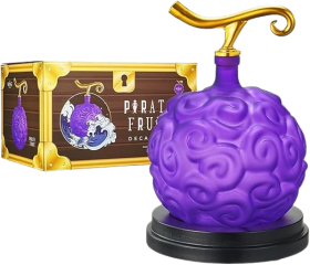 The Wine Savant Anime Devil Fruit Decanter – Handcrafted Crystal Liquor Bottle with Mahogany Base 34oz