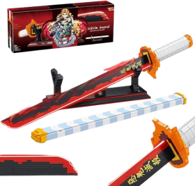 HIGH GODO Demon Anime Sword Building Set, 27in Rengoku Kyoujurou Sword Building Block with Scabbard and Stand