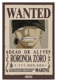 One Piece Wanted Poster Magnet Roronoa Zoro Design 3.1"x2.1" Marine Theme