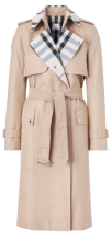 Ekose pamuklu gabardin trençkot