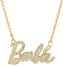 Barbie kristal yazılı logo kolye