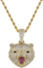 Iced out sinirli ayı kolye zinciri