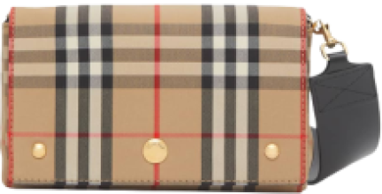 Burberry küçük vintage ekose ve deri çapraz çanta
