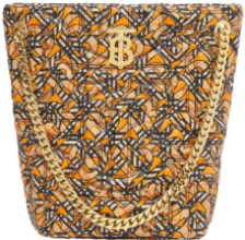 Küçük monogram kapitone kuzu derisi Lola bucket çanta