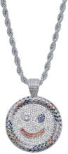Iced out pırlanta görünümlü CZ gülümseyen yüz
