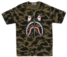 1st camo shark tişört