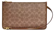 New York signature kanvas fermuarlı pouch