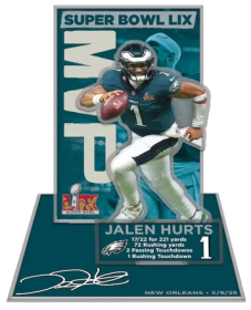 Philadelphia Eagles Jalen Hurts WinCraft üç parçalı akrilik ayakta durma seti