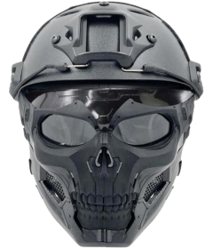 Airsoft kask ve kafatası maskesi seti
