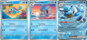 Blastoise ex 009/165 - Pokemon 151 - çift nadir - evrim 3 kart seti