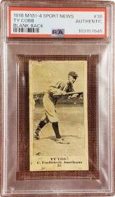 1916 M101-4 Sporting News boş arka Ty Cobb Detroit Tigers beyzbol kartı PSA