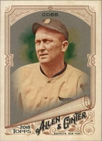 2018 Topps Allen and Ginter sıcak kutu #290 Ty Cobb Tigers beyzbol kartı