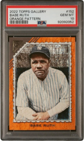 PSA 10 SP Topps Gallery #152 Babe Ruth turuncu desen beyzbol kartı seri no: 08