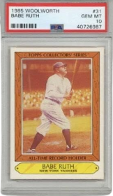 1985 Topps Woolworth #31 Babe Ruth kartı New York Yankees PSA 10 düşük pop 14 nadir