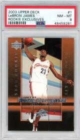 LeBron James 2003 Upper Deck Rookie Exclusives basketbol kartı RC #1