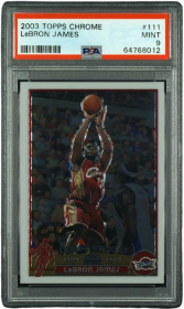 PSA 9 LeBron James 2003 Topps Chrome #111 çaylak kartı Los Angeles Lakers