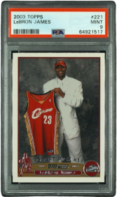 PSA 9 LeBron James 2003 Topps #221 çaylak kartı Los Angeles Lakers