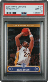 Kobe Bryant 2006 Topps Chrome basketbol kartı #129 derecelendirilmiş PSA 10