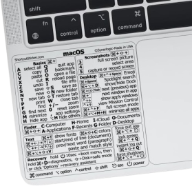 Mac OS Shortcuts Sticker
