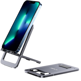 Foldable Phone Stand (Metal, Adjustable)