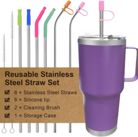 Reusable Stainless Steel Straw Set