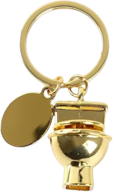 Gold-Plated Toilet Keychain
