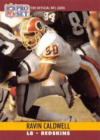 1990 Pro Set Football #662 Ravin Caldwell RC Rookie Card