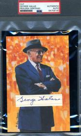 George Halas PSA DNA Signed Goal Line Art Card GLAC Cut