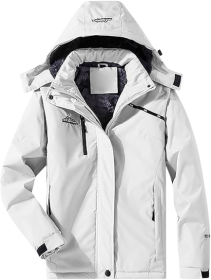 Women's Fleece Lined Raincoat Overcoat White