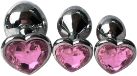 3Pcs Heart Shaped Metal Butt Toys Set