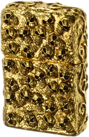 Zippo Lighter Skull Jacket GI Gold