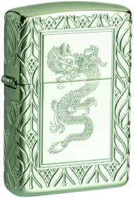 Zippo Armor High Polish Green Elegant Dragon