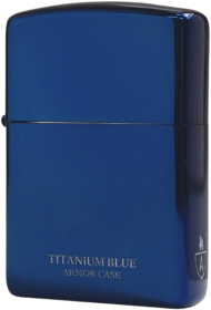 Zippo Lighter Armor Titanium Coating Blue