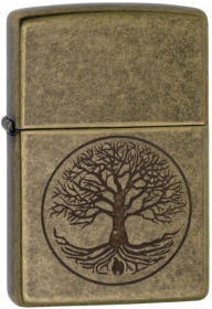 Zippo Lighter Tree of Life Antique Brass