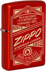 Zippo It Works Design Metallic Red