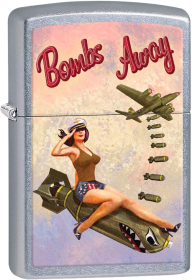 Zippo Lighter Bombs Away Pinup Girl Street Chrome