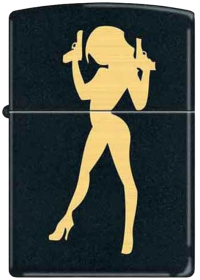 Zippo "Big Guns-Sexy Woman" Black Matte Lighter