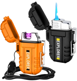 Outdoor Windproof Torch Lighter Dual Arc Pack