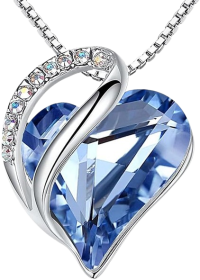 Infinity Love Birthstone Heart Crystal Pendant for Women