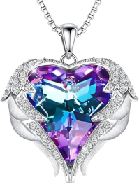 Angel Wings Necklace for Women with Birthstone