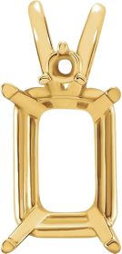 14k Yellow Gold Emerald Cut 4-Prong Pendant
