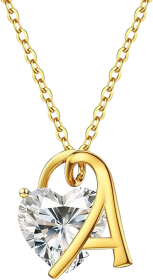 'A' Heart Initial Necklace for Women