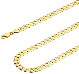 The World Jewelry Center 14K Cuban Concave Curb Chain